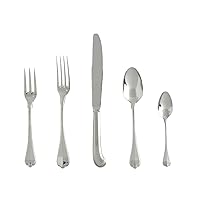San Marco 18/10 Stainless Steel Flatware 20 Piece Place Setting, Polished Stainless