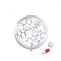 Abstract Blue Chemical Molecular Structure Pill Case Pocket Medicine Storage Box Container Dispenser