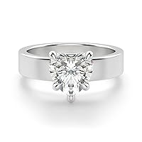 Riya Gems 2.10 CT Heart Colorless Moissanite Engagement Ring for Women/Her, Wedding Bridal Ring Sets, Eternity Sterling Silver Solid Gold Diamond Solitaire 4-Prong Set for Her