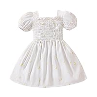 Summer Star Moon Dot Printed Dress Casual Outing Seaside Holiday for 0 to 2 Years Tea Party Girls Dresses Short
