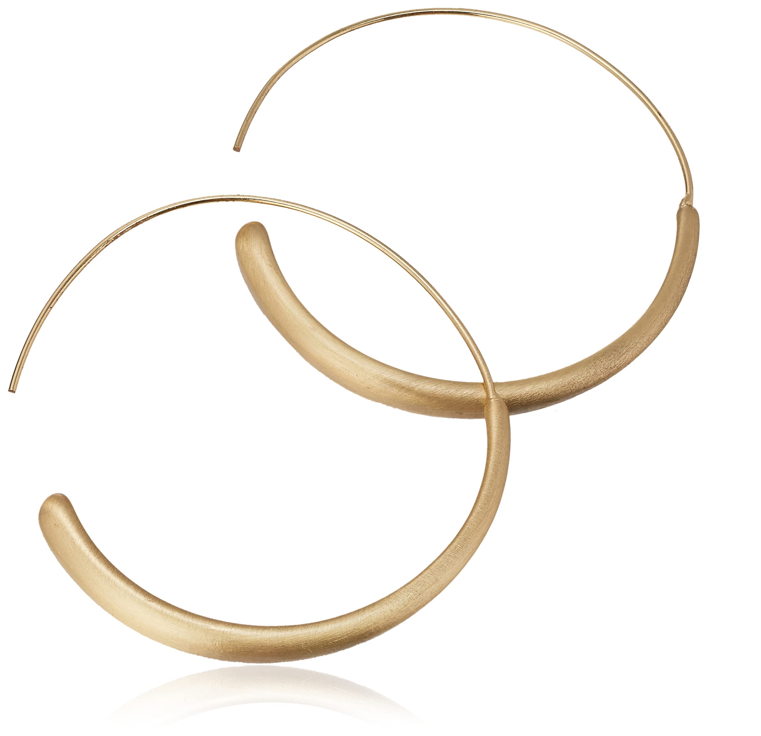 Lucky Brand Women's Brushed Gold Modern Hoop Earrings, One Size