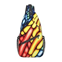 Color Wing Printed Pattern Cross Chest Bag Diagonally Multi Purpose Cross Body Bag Travel Hiking Backpack Men And Women One Size