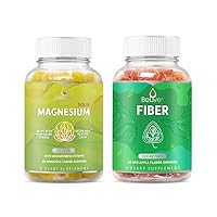 BeLive Fiber Prebiotic Sugar-Free Gummies with Inulin, Digestive Support (60 ct)+ Magnesium Gummies Made with Magnesium Glycinate for Stress Relief Support(60 ct) - Bundle
