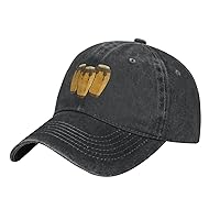 AbLaTeVintage-Conga-Drum Trucker Hat, Washed Cotton Baseball Cap Black Dad Hat for Men Women
