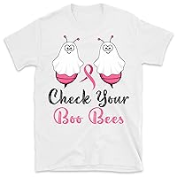 Check Your Boo Bees Shirt Funny Breast Cancer Shirts, Breast Cancer Awareness Women Halloween T-Shirt