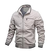 Men's Windproof Bomber Jacket Lightweight Windbreaker Outdoor Golf Fashion Casual Lined Coats