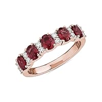 Choose your Color Gemstone 18K Rose Gold Plated Eternity Band Ring Chakra Healing Birthstone Daliy Wear Party Wear Bridal Wedding Fine Jewelry for Women and Girls Ring Size : 4 To 13