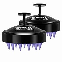 HEETA 2 Pack Hair Scalp Massager Shampoo Brush for Hair Growth, Hair Scalp Scrubber with Soft Silicone, Wet and Dry Hair Detangler (Black & Black)