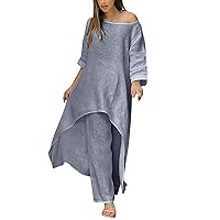 Summer Dresses for Women 2024 Maxi Plus, Women Cotton He Mp Suit Fashion Comfortable Short Sleeve and Long Pan