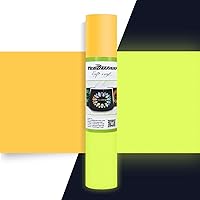 TECKWRAP Glow in Dark Matte Adhesive Craft Vinyl for Craft Cutter,Sign Plotter 1ft x 5ft, Yellow