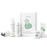Skincare Kit, Baby Arrival Gift Set with Organic Diaper Creams, Reusable Organic Cotton Wipes and Wipe Cleanser with Foamer - Baby Essentials for Cloth Diapering - For Mama and Baby
