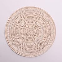 Placemats Set of 4, Cotton and Linen placemats, Round Heat Insulation Pads,Washable placemats,14 inch Table mats placemat for Kitchen