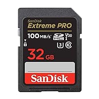SanDisk Extreme PRO SDSDXXO-032G-GHJIN SD Card, 32 GB, SDHC Class 10, UHS-I, V30, Read Up to 100 MB/s, New Package