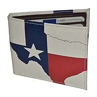 Mens Bifold Exotic Wallet Picture Texas Flag Map with printed gift box