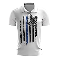 Patriotic Shirts for Men Polo American Flag 1776 Short Sleeve Polo Shirt Golf Independence Day Muscle Fit USA Casual Tops