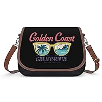 Vintage Golden Coast California Shoulder Bag for Women Trendy Crossbody Purses Leather Handbag Clutch Tote Bags