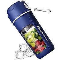 Portable Blender, Mini Blender For Shakes and Smoothies, Personal USB Rechargeable, Fresh Juice With 8 Blades, 12oz Handheld Kichen Ice (Blue)