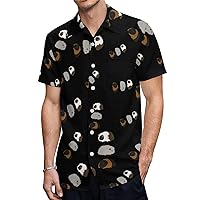 Guinea Pig Trio Hawaiian Shirt for Men Short Sleeve Button Down Summer Tee Shirts Tops