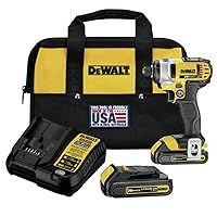 DEWALT - DEWDCF885C2 20V MAX Cordless Drill Impact Driver Kit, 1/4-Inch (DCF885C2) yellow/black