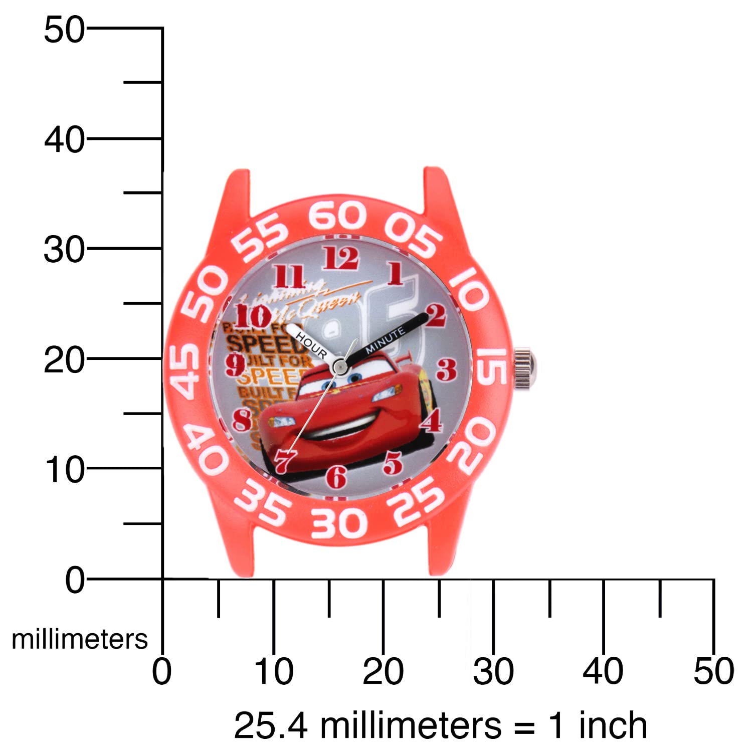 Disney Cars Kids' Plastic Time Teacher Analog Quartz Nylon Strap Watch