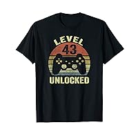 Level 43 Unlocked 43 Years Birthday Gift for Men and Women T-Shirt