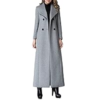 Women's Charming Warm Wool Coat Trench Jacket Winter Long Overcoat