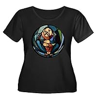 Womens Plus Scoop Drk T-Shirt Stained Glass Mother and Child