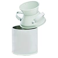 PACKNWOOD 210SXM05 - Mini Metal White Milk Pots - Metal Milk Jug - Small Metal Buckets with Handles - Rustic Milk Jug - Galvanized Metal Milk Can - (4.2 oz, 2