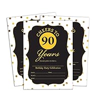 Black Birthday Invitation Card 28 Pcs Fill or Write In Blank Invites Printable Party Supplies 5 x 7 Inches