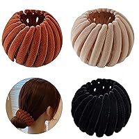 3 Pcs Bird's Nest Shaped Hair Bun Rings Hair Claw Clips High Ponytail Holders Hair Accessories for Creating Updos