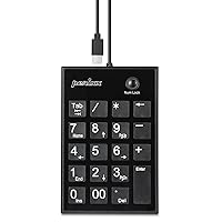 Perixx PERIPAD-202C Wired USB-C Slim Numeric Keypad - Scissor Keys with 2 USB-A Hubs and Tab Key - Compatible for Tablet, Laptop, & Desktop - Black