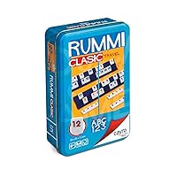 Rummi - Ages 8+ - Classic Model - Fun Board Game - for Children and Adults - Travel Edition in Metal Box - Ideal for 2 to 4 Players