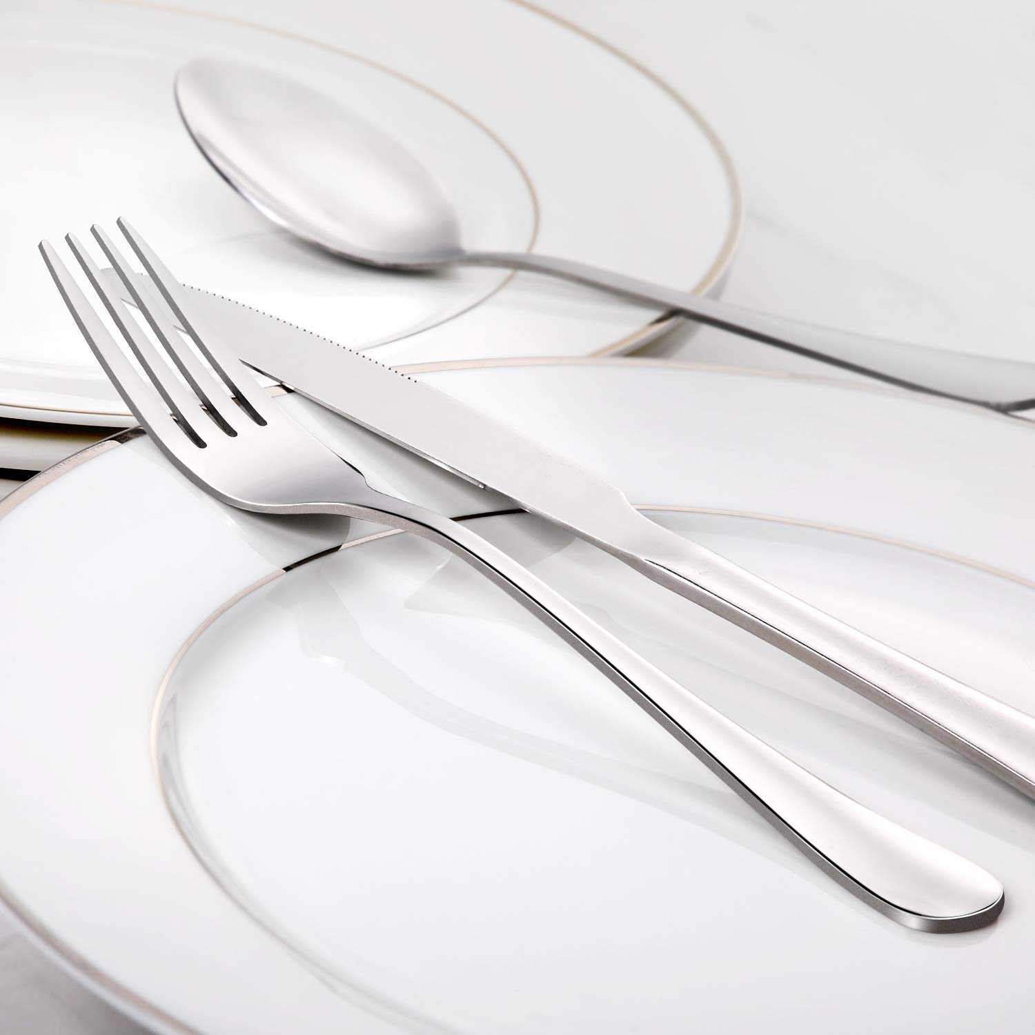 Hiware 12-Piece Dinner Forks Set, Food-Grade 18/8 Stainless Steel Forks Silverware, Mirror Polished, Dishwasher Safe - 8 Inch