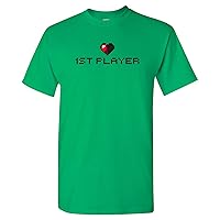 1st Player 2nd Player 8-Bit Heart - Gamer Valentine Pixel Couple Friend T Shirt