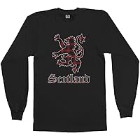 Threadrock Men's Plaid Lion of Scotland Long Sleeve T-Shirt
