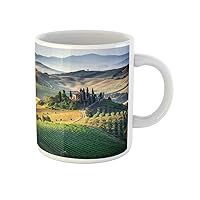 Coffee Mug Green Tuscan Tuscany Panoramic Landscape Italy Italia Nature Farmhouse 11 Oz Ceramic Tea Cup Mugs Best Gift Or Souvenir For Family Friends Coworkers