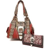 Texas West Premium Women's Rhinestone Buckle Handbag Wallet in 6 colors