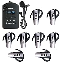 EXMAX 2.4GHz Professional Wireless Audio Tour Guide System Language Interpretating for Multilingual Meetings Simultaneous Translation Seminars Exhibitions Command Training (1 Transmitter 8 Receivers)