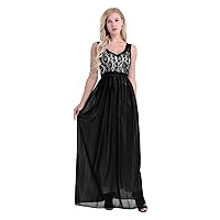 TiaoBug Women's Sleeveless Lace Prom Dress Ruched Chiffon Bridesmaid Evening Gowns