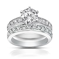 2.10 ct Ladies Round Cut Diamond Engagement Ring Set in 14 kt White Gold