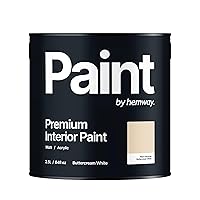 Hemway Buttercream White Interior Paint - 2.5 Liter (84.5 Fl Oz) - Acrylic Emulsion