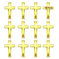 12/24/50/100 Pcs Mini Small Gold Cross Lapel Pins (1 in) For Men Women Religious