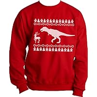 Boys Dinosaur Hunting Reindeer Ugly Christmas Sweatshirt for Kids