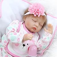 Baby Doll 22 Inches (About 55 cm), Reborn Doll Boy and Girl Toy, Suitable for 3 Years Old and Above, Pink with Eyes Closed