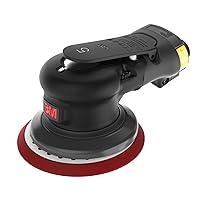 Pneumatic Random Orbital Sander - Xtract ROS 88937, 5 in, Non-Vacuum, 3/16 in Orbit, Lightweight and Comfortable, 12000 RPM, 209W Motor, 3 Speed Settings with Thumb Control
