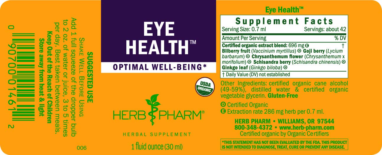 Herb Pharm Eye Health Liquid Herbal Formula with Bilberry and Goji Liquid Extracts - 1 Ounce (Pack of 2)
