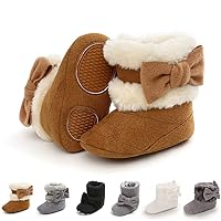 E-FAK Baby Boy Girl Boots Newborn Shoes Winter Snow Bowknot Anti-Slip Soft Sole Warm Infant Toddler Prewalker Booties