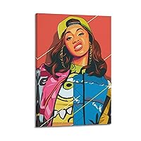Cardi B Poster Album Decorative Painting Canvas Bed Room Art Living Room Decor Modern Aesthetic Poster 08x12inch(20x30cm) Frame-style