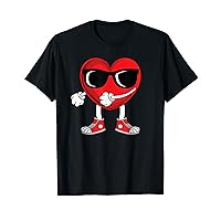 Funny Valentine's Day Flossing Heart Dance Boys Girls Kids T-Shirt