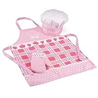 Pink Apron Set Pretend Play Toy for Kids Cooking Simulation Educational Toys and Color Perception Toy for Preschool Age Toddlers Boys Girls